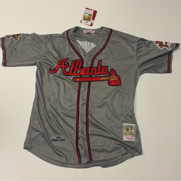 Mitchell & Ness Cooperstown Collection Chipper Jones Jersey-Size XL-Braves 1995 - Picture 1 of 10
